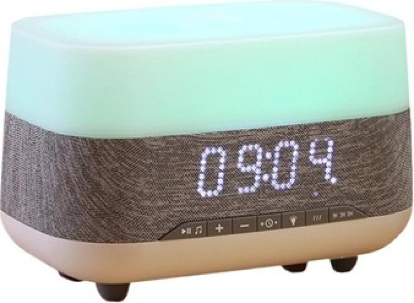 Ultralyd Luftfukter med Vekkerklokke & Bluetooth-høyttaler M-01