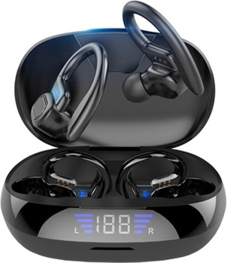 TWS Sport Øretelefoner med LED-Display VV2 - Svart