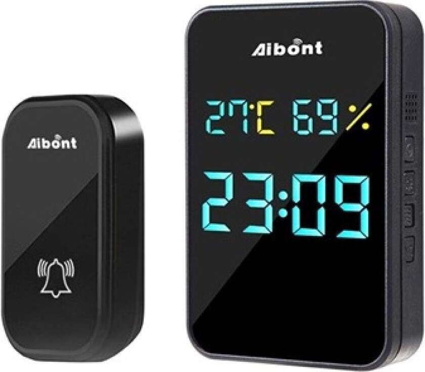 Digital Smart Trådløs Dørklokke med 38 Sanger - Svart