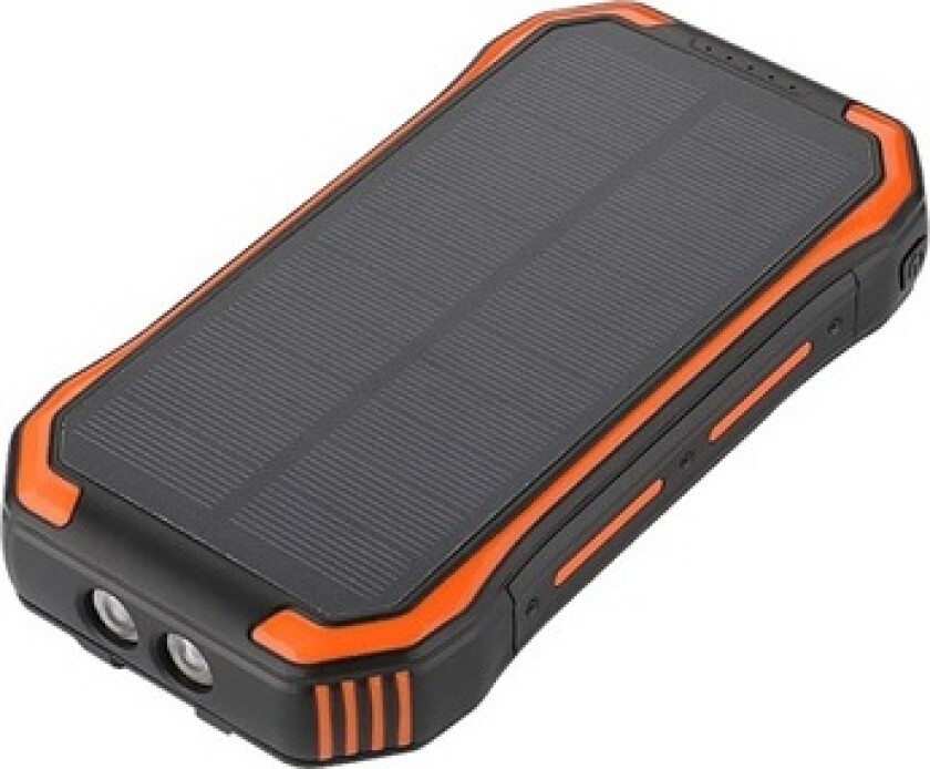 Vannavstøtende Solcelle Powerbank med Trådløs Lader - 30000mAh - Oransje