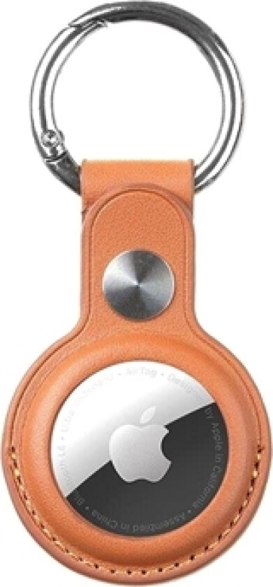 Beam Apple AirTag Deksel med Nøkkelring - Brun