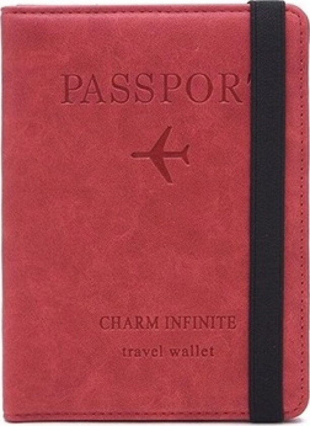 RFID-Blokkerende Reiselommebok / Passholder - Rød