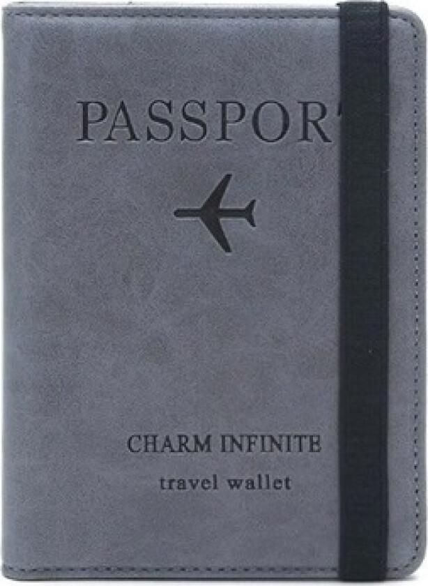 RFID-Blokkerende Reiselommebok / Passholder - Grå