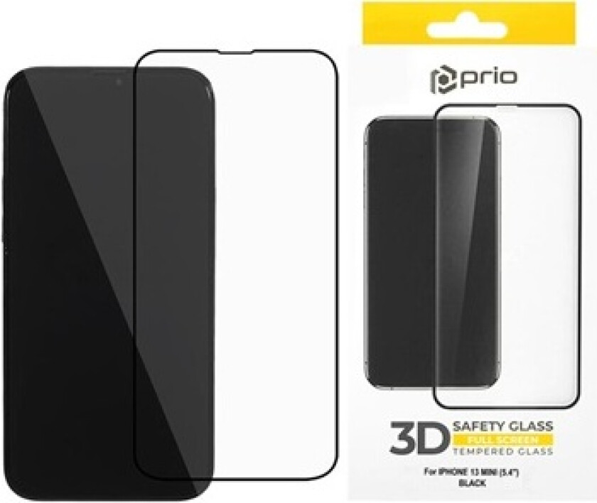 3D iPhone 13 Mini Skjermbeskyttere Panzerglass - Svart