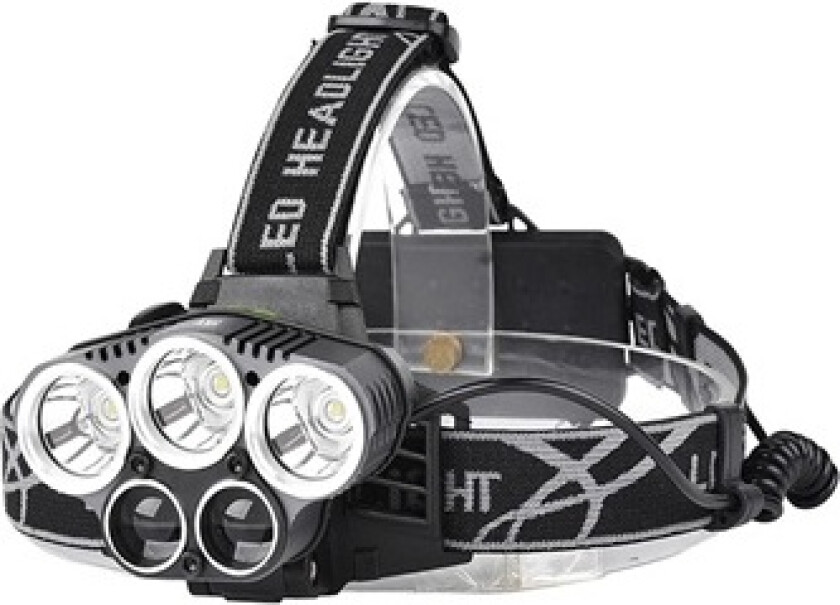 Vannavstøtende Super Bright LED Hodelykt 5000LM - 3x T6, 2x XPE