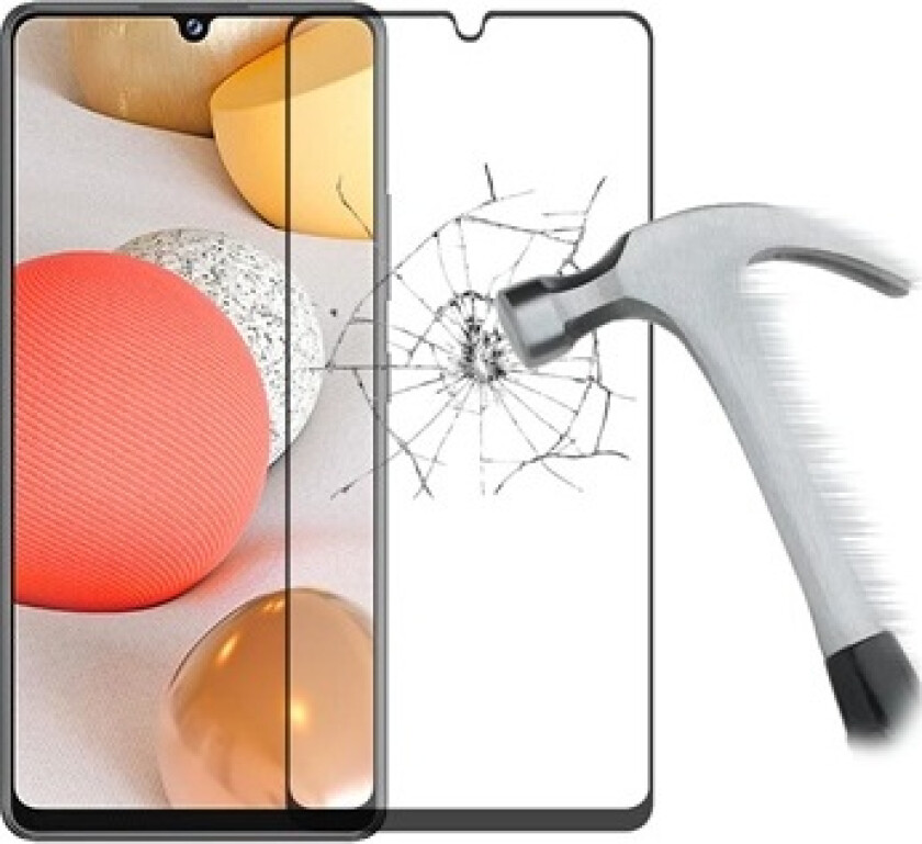 Full Dekning Samsung Galaxy A42 5G Skjermbeskyttere Panzerglass - Svart