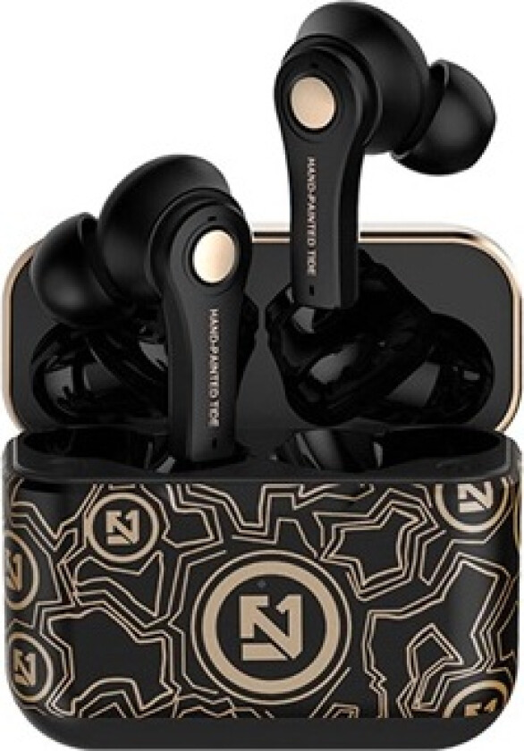 TS-100 Graffiti TWS Øretelefoner med Bluetooth 5.0 - Svart / Gull