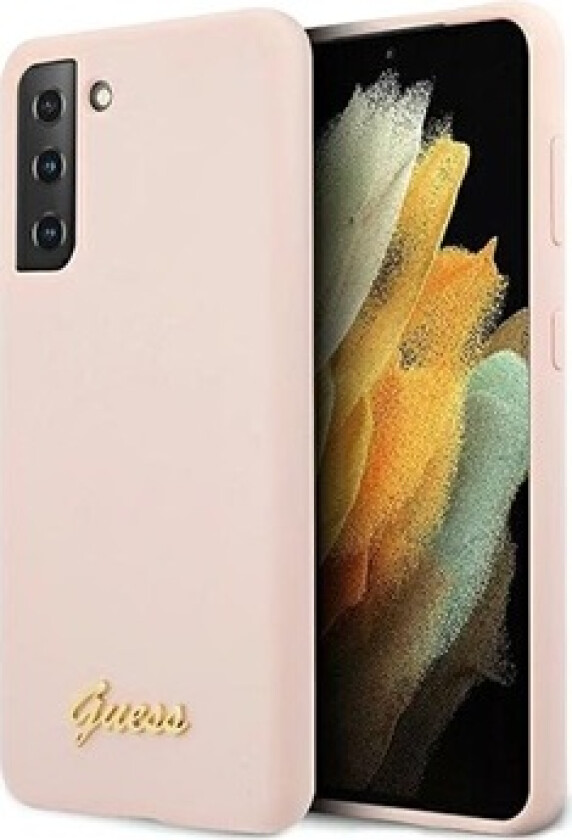 Metal Logo Samsung Galaxy S21+ 5G Silikondeksel - Rosa