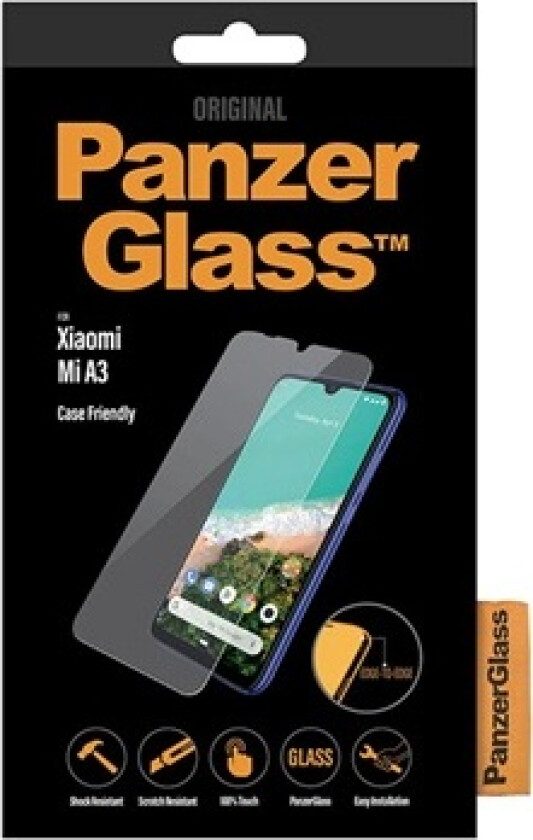 Case Friendly Xiaomi Mi A3 Skjermbeskytter - Klar