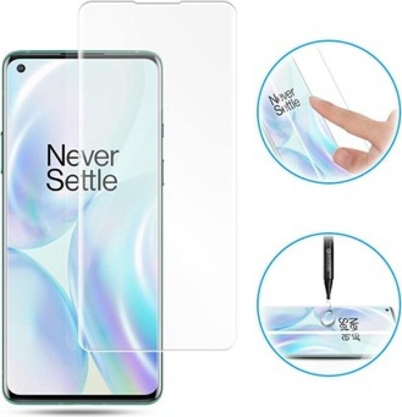 UV OnePlus 8 Skjermbeskyttere Panzerglass - Gjennomsiktig