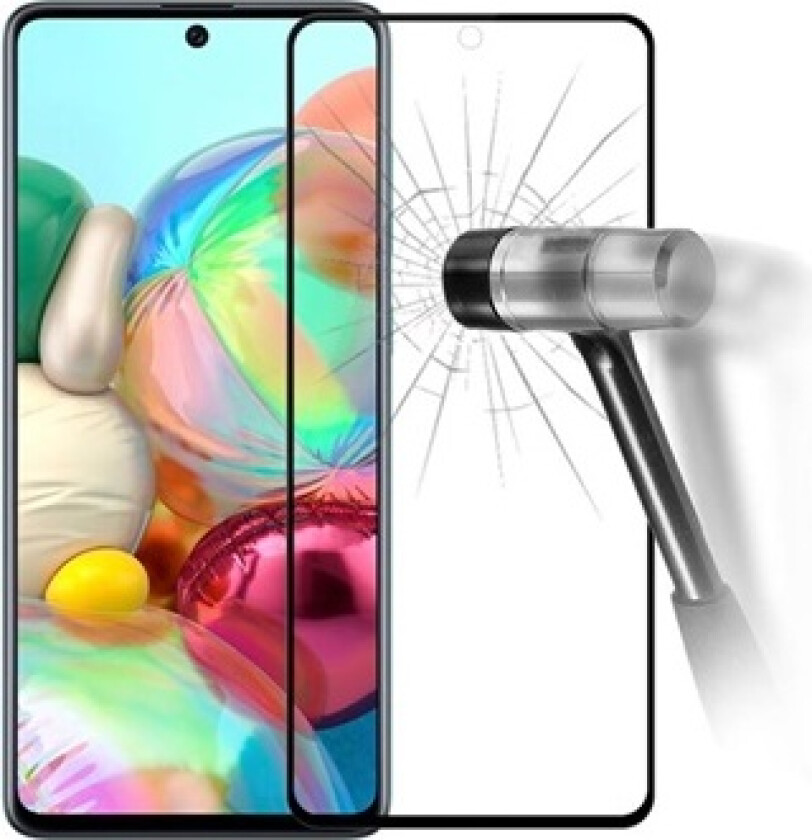 3D Samsung Galaxy A71 Skjermbeskyttere Panzerglass - Svart