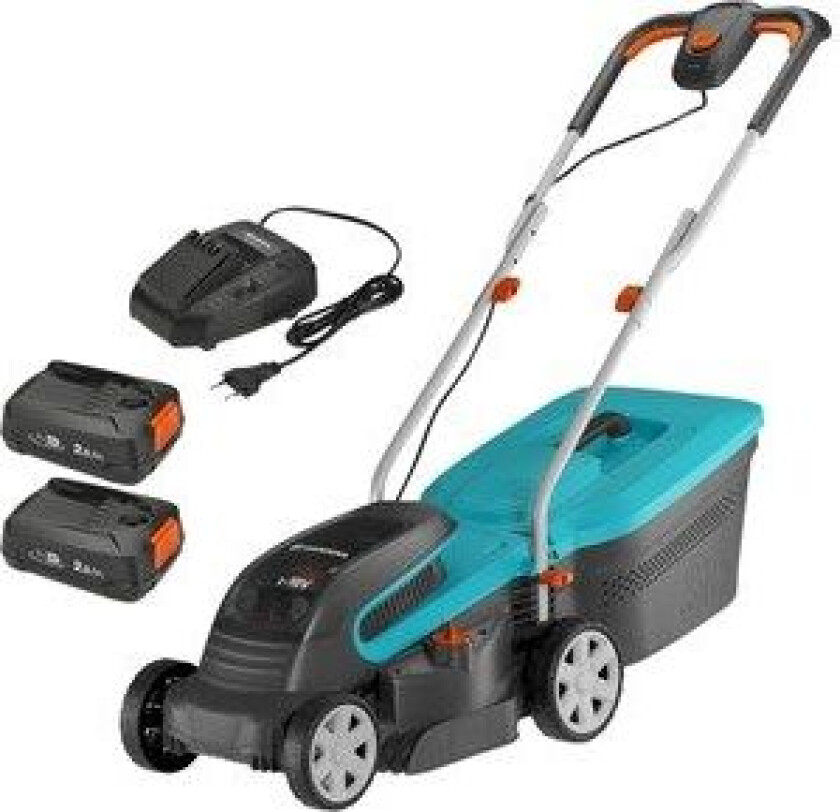 Gardena PowerMax 32/36V P4A komplett (2 x 2,5Ah batterier + snabbladdare)