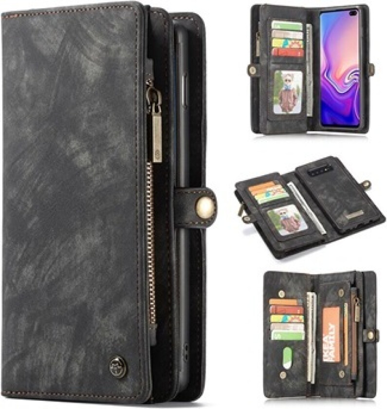 CaseMe 2-i-1 Multifunksjonell Samsung Galaxy S10+ Lommebok-deksel - Grå