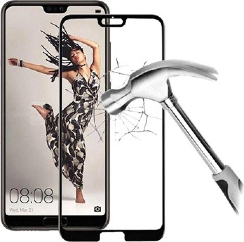 5D Full Størrelse Huawei P20 Skjermbeskyttere Panzerglass - Svart