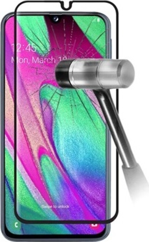 9D Full Dekning Samsung Galaxy A40 Skjermbeskyttere Panzerglass - Svart