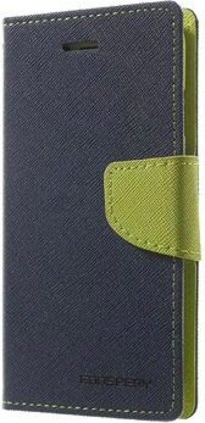 iPhone 7/8/SE (2020)/SE (2022) Mercury Goospery Fancy Diary Lommebok-deksel - Mørkeblå / Grønn