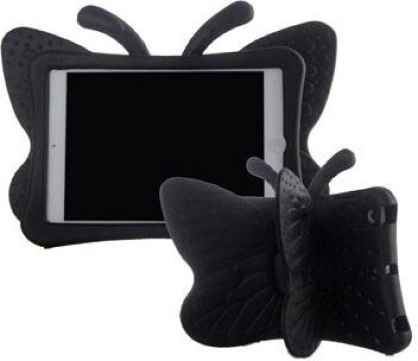 iPad Mini 2, iPad Mini 3 3D Shockproof Kids Deksel - Sommerfugl - Svart