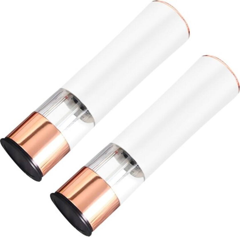 2 stk Automatisk Salt- og Pepperkvern Elektrisk Krydder Batteridrevet Justerbar Grovhet Pepper Kjøkken Rose gold white