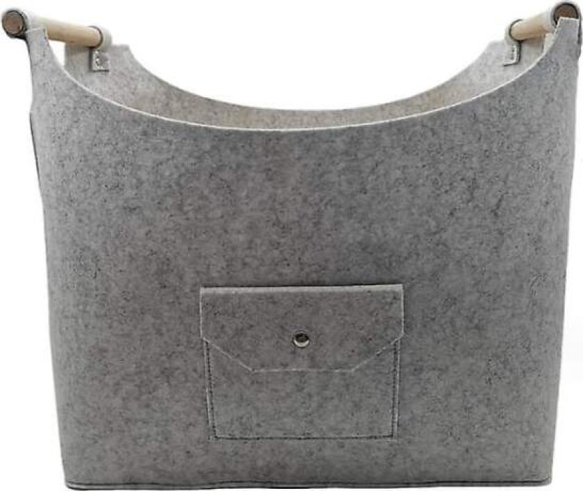 Peis Vedkurv Stor, Filtvedkurv Peisvedkurv med vedhåndtak Kompatibel med ved Shoppingaviser -ES light grey C