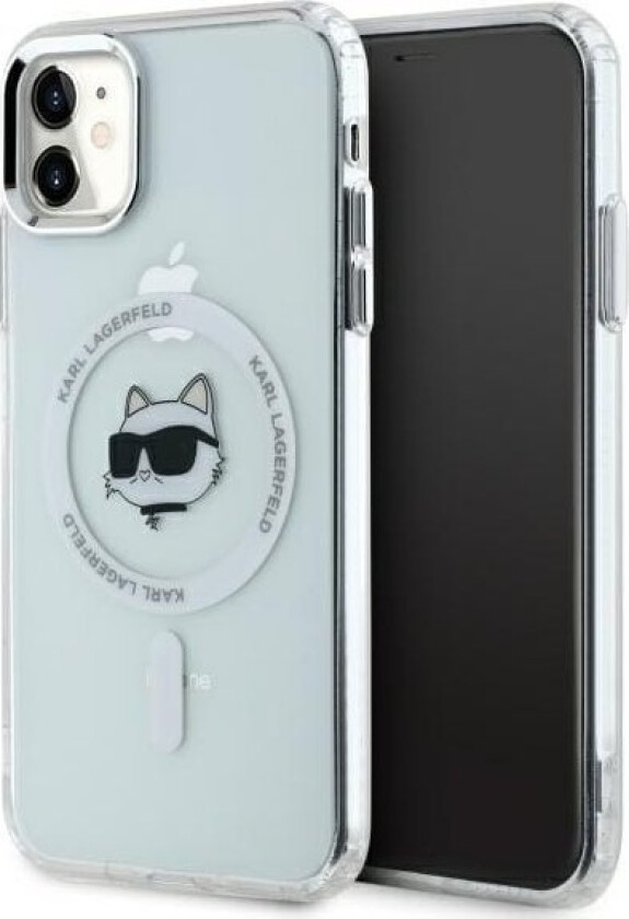 Klhmn61hlschh Iphone 11 / Xr 6.1" Biay/White Hardcase Iml Metal Choupette Head Magsafe