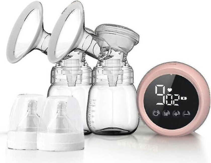 Dobbel elektrisk brystpumpe Amming Smertefri Trinnløs knott Led HD-skjerm, sterk sugekraft, oppladbar, Bpa-fri -HG