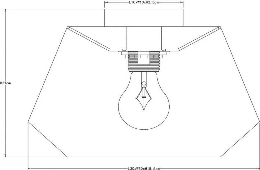 Jessica taklampe, svart, Ø 30 cm, bomull