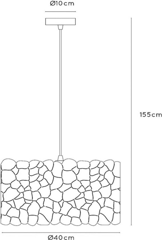 Almelo hengelampe, 1 lyskilde, svart/gull, metall