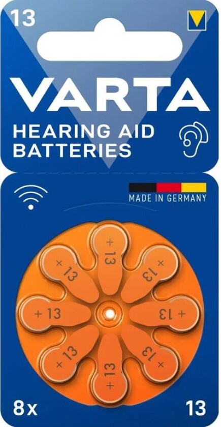 VARTA høreapparatbatterier 13, 8-pak