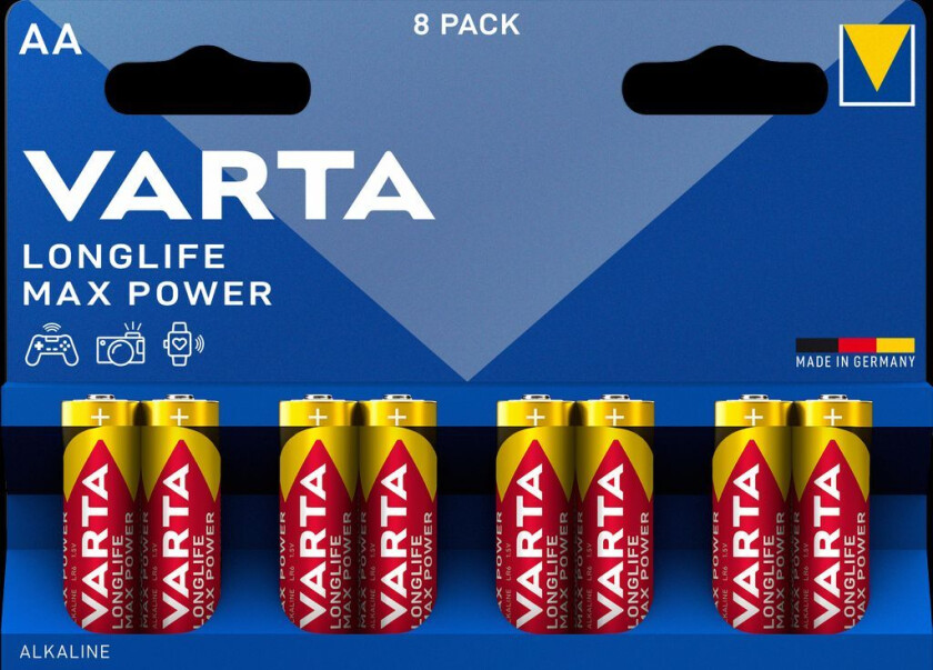 AA Longlife Max Power LR6 Alkaliskt 8-pakning