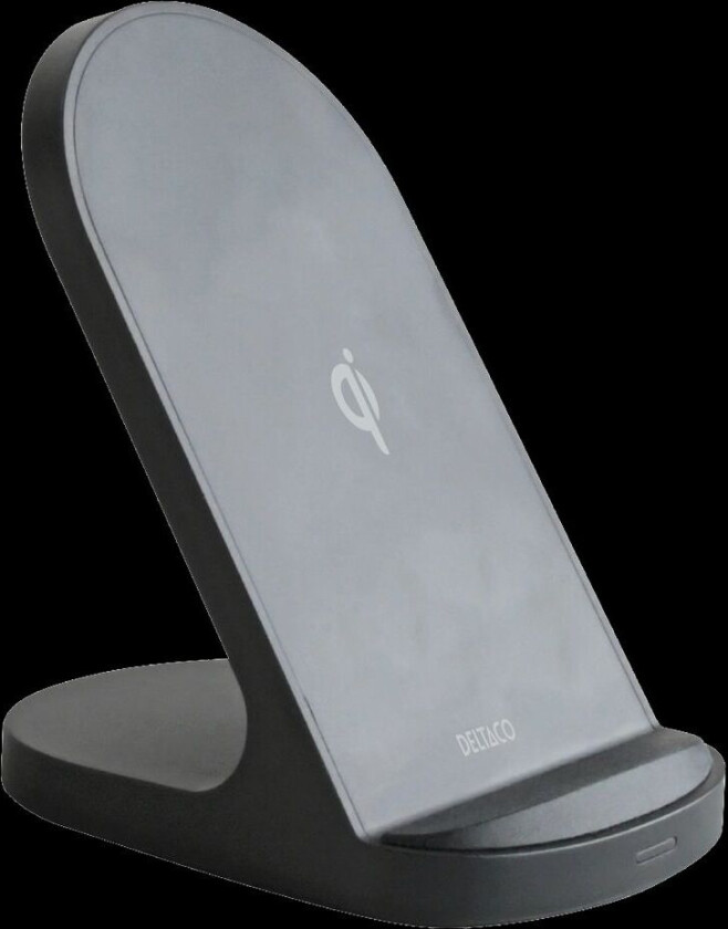 Deltaco Trådløs lader, stativ, 15 W, USB-C, Qi - Sort