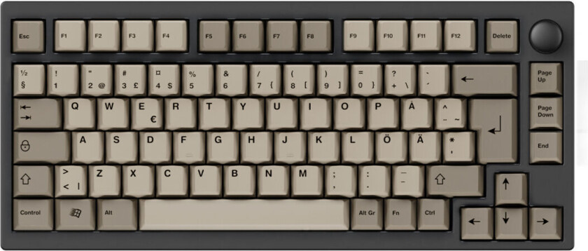 P1 Pro Qmk 75% - Carbon Black - Ws Morandi - Retro 101 Keycap