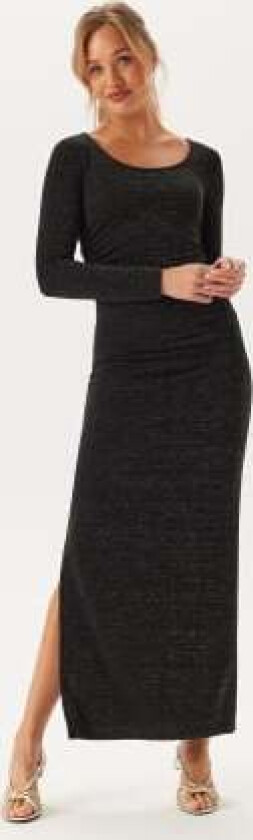 Marwa LS Deep Back Ankle Dress Black 2XL