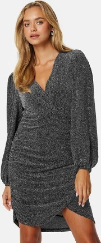 Tikka LS Glitter Dress Black Detail:SILVER S