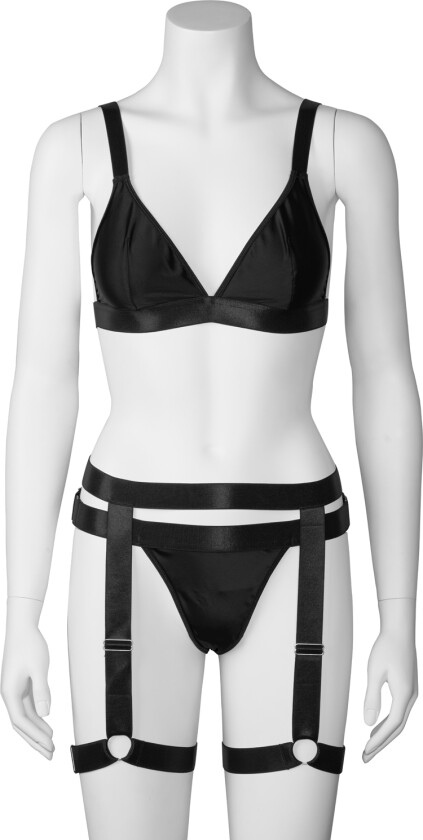 Willow Svart Bralette-sett med Benstropper
