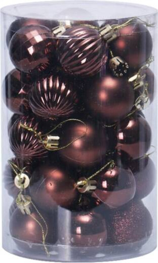 34 stykker 4 cm knusefrie julekulepynt til jul