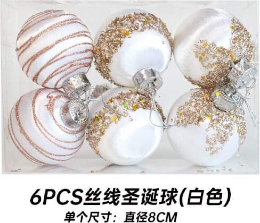 Julekuler Juletrærpynt Fargerike Kuler Henger Julemateriale Tilbehør DIY Julepynt A