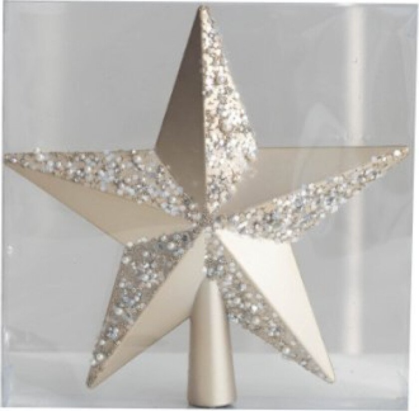 Champagne Julekulesett - Julepynt til juletreet 25cm