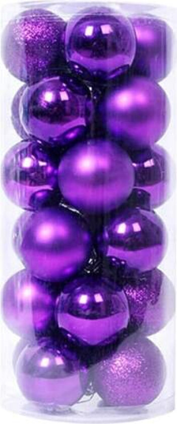 24 Pakk Julekule Henger, Dekorativ Knusebestandig