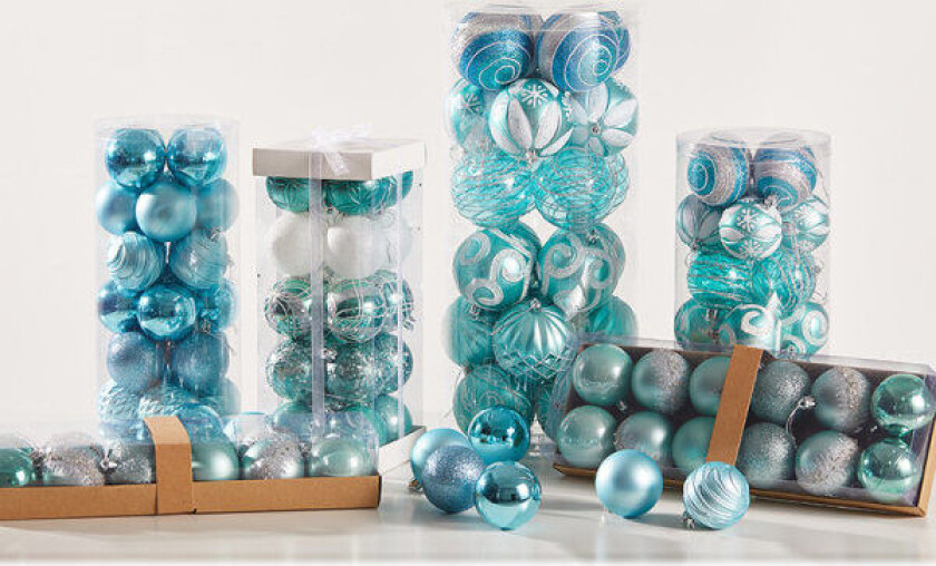 Gull julekule, julepynt, plastpynt