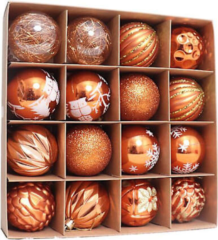 2024 Nye 16 stk 6cm Fargerike Julekuler Ornament Fest Henger Dekorasjon Julekuler Nyttårsgave Bronze