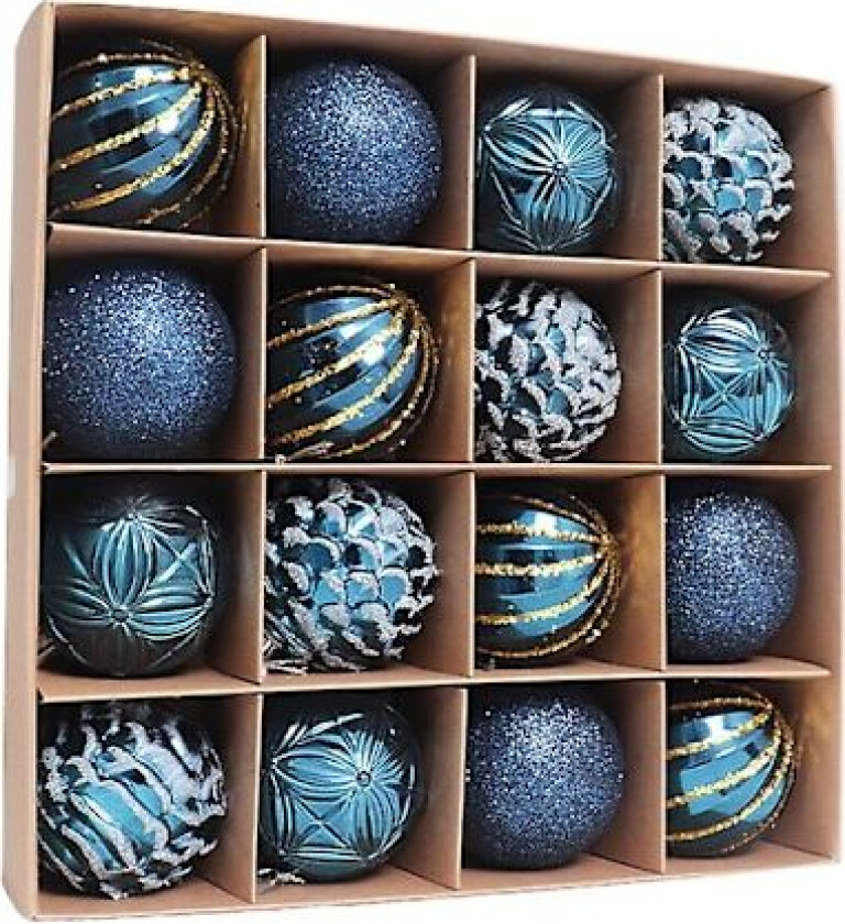 2023 Nye 16 stk 6cm Fargerike Julekuler Ornament Fest Henger Dekorasjon Julekuler Nyttårsgave Navy Blue