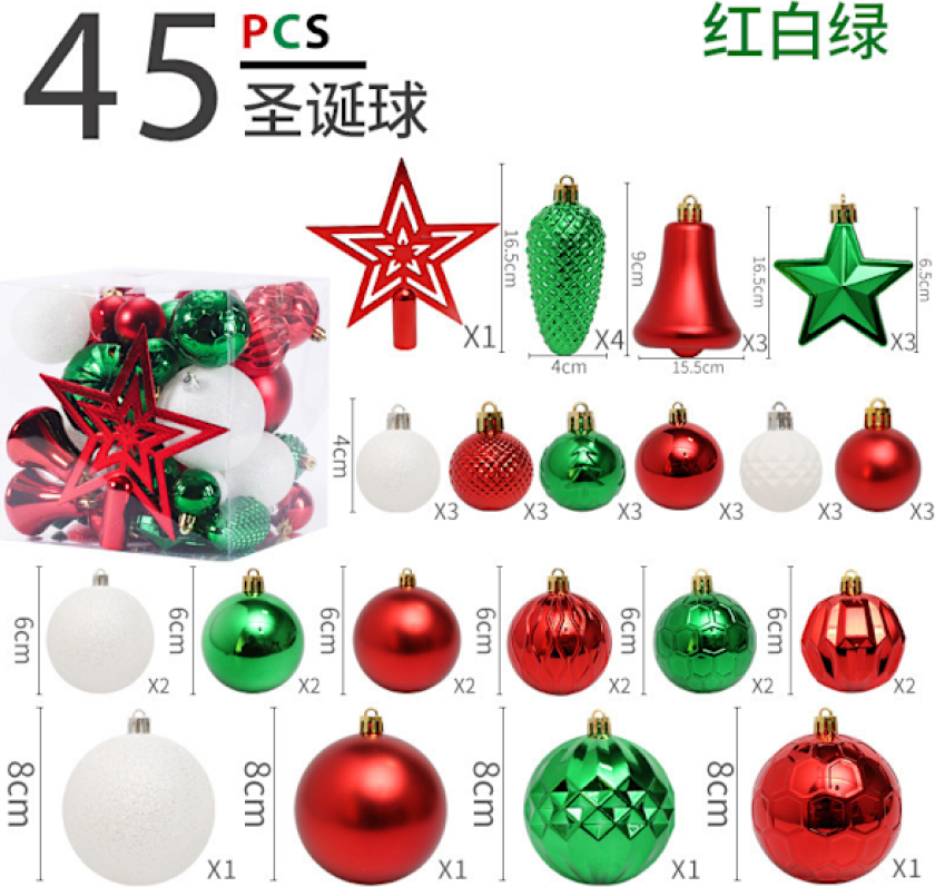 Julekuler Juletrærpynt Fargerike Kuler Henger Julemateriale Tilbehør DIY Julepynt A