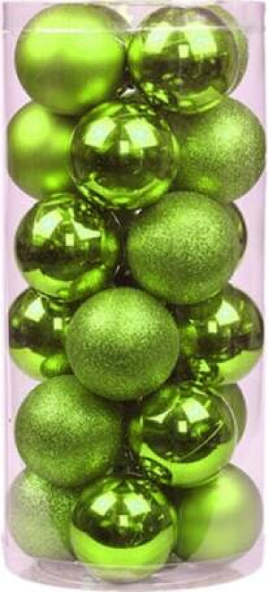 24 stk 6cm knusebestandige julekulepynt til jul