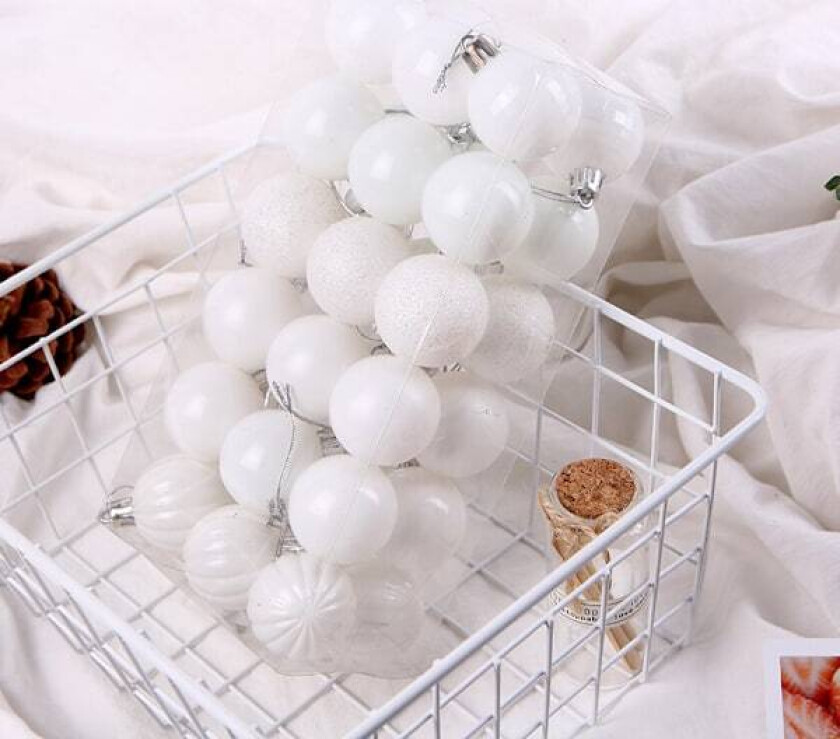 36 Stykker Uknuselige Plast Julekulepynt Julekule Hangi