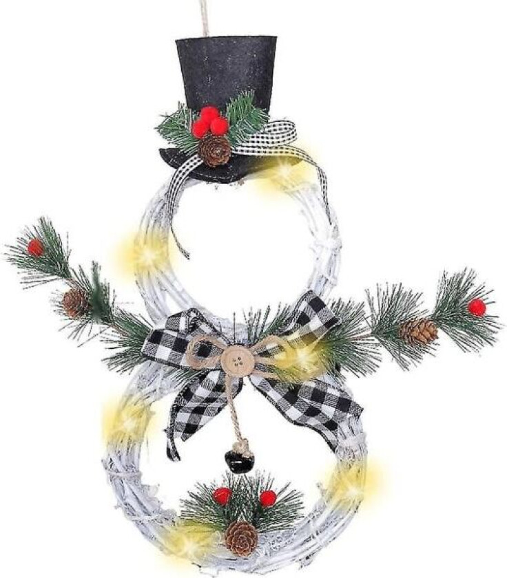 Julekrans hengende dekor, kranshengende LED-krans veggdekorasjoner julekrans hjem