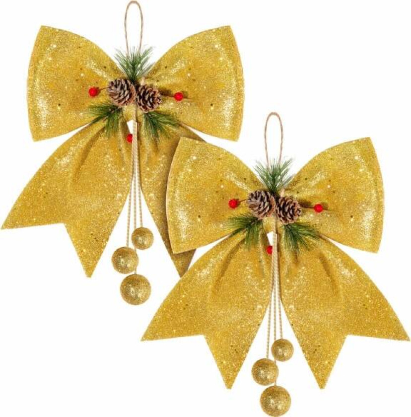 2 stk. julekrans gullsløyfer