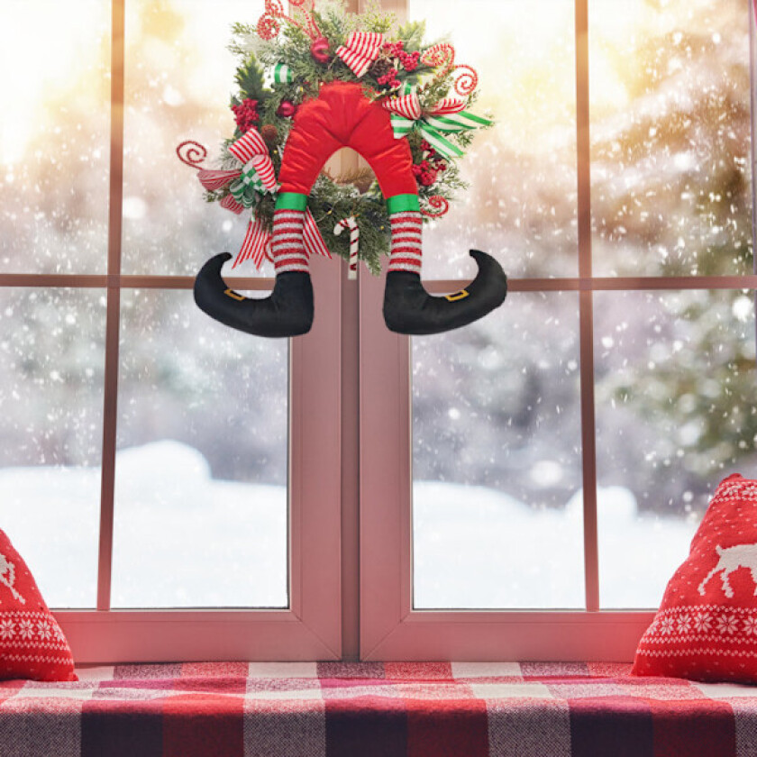 Julekrans Dørkrans Julenissen Julkrans Dørhengere for Vindu eller Inngangsdør Dekor