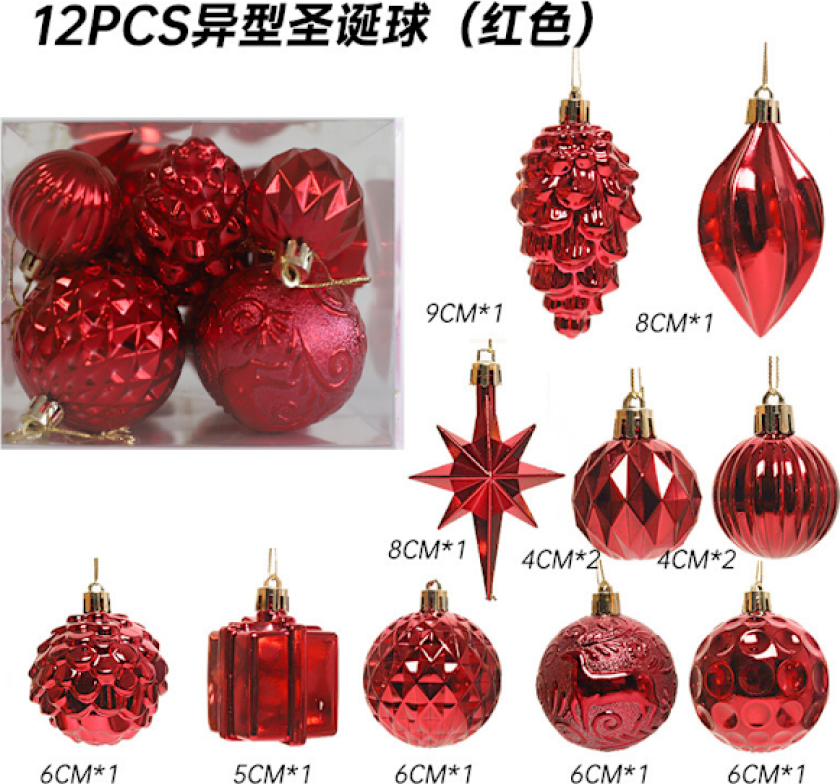 Julekuler Juletrærpynt Fargerike Kuler Henger Julemateriale Tilbehør DIY Julepynt A