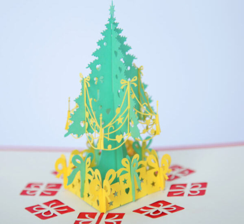 5 stk julekort 3D-gave tredimensjonalt gratulasjonskort