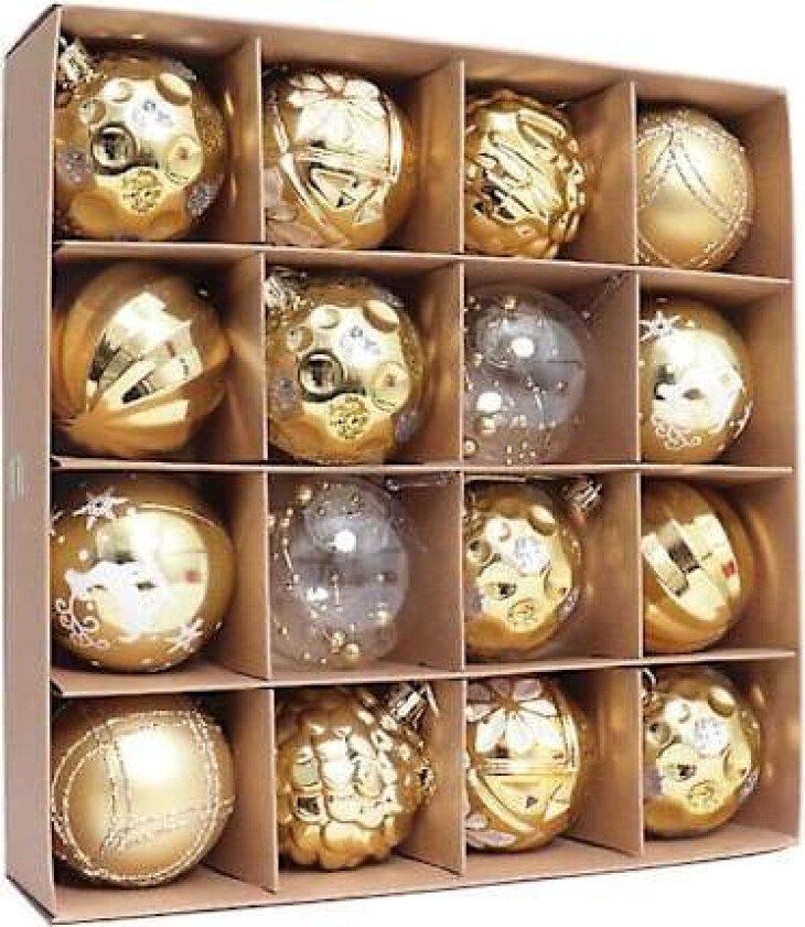 2024 Nye 16 stk 6cm Fargerike Julekuler Ornament Fest Henger Dekorasjon Julekuler Nyttårsgave Golden C